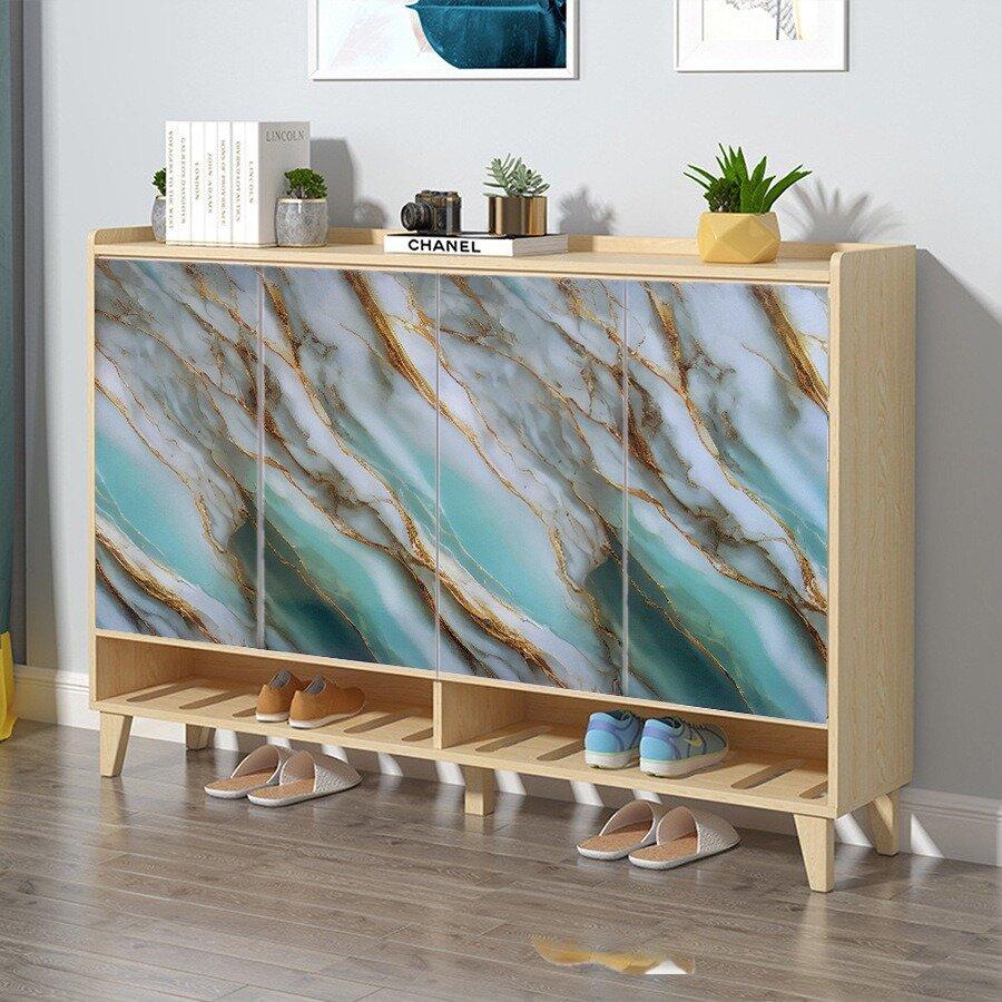 Decorative Waterproof and Moisture-proof Marble Modern Self-adhesive Wall Stickers Bedroom Living Room Kitchen Wallpaper