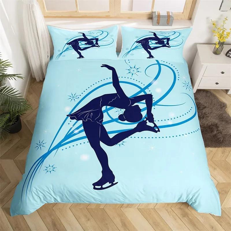 Gymnastik Sport Bettbezug Set Regenbogen Aquarell Batik Queen Bettwäsche Set Mikrofaser Cheerleading Bettdeckenbezug für Yoga-Liebhaber