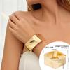 Exaggerated Alloy Open Cuff Bracelet & Bangle For Women Chunky Big Bracelets Gold copper Color Manchette Grunge Jewelry