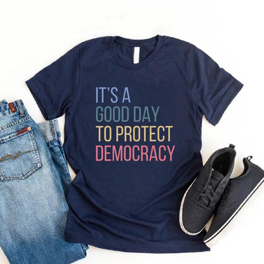 

Protect Democracy Shirt Tee Womens Rights T-shirt Political Shirts Casual Short Sleeve Women Tshirts Streetwear Female T-Shirt XXXL
