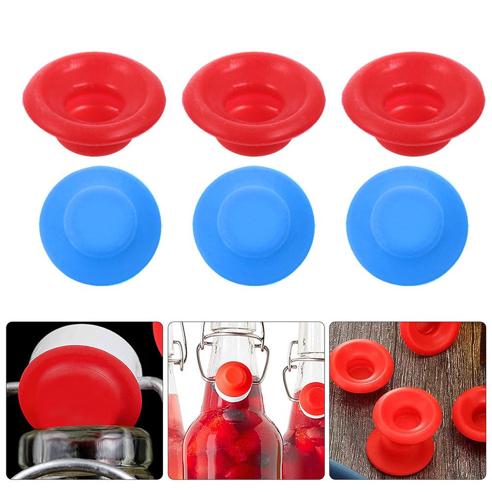 12pcs Red & Blue Bottle Replacement Sealing Gaskets, Leak-Proof Silicone Washers for Swing Top Cap,Home Canning,Beverage Bottle
