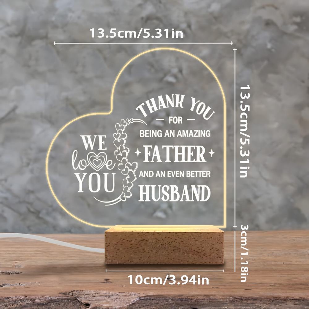 1PC Acrylic Luminous Ornament Photography Accessories, USB Base, Husband Gift, Anniversary/Valentine Figurines