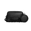 Charter 19 Logo Printed Double-layer Chain with Coin Purse Charm, Leather, Camera Bag, Hand-held Shoulder Crossbody Bag, Small Size, Men's Black