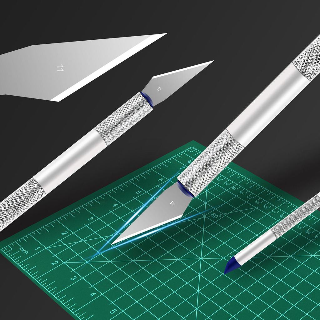 Blue Core Aluminum Alloy Art Engraving Knife for Students - Ideal for Paper Cutting, Wood, Rubber Stamps, and Metal Engraving