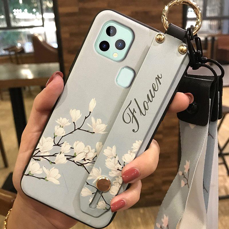 Shockproof Fashion Design Phone Case For Oukitel C22 Durable Protective Dirt-resistant Waterproof Lanyard Soft case Ring