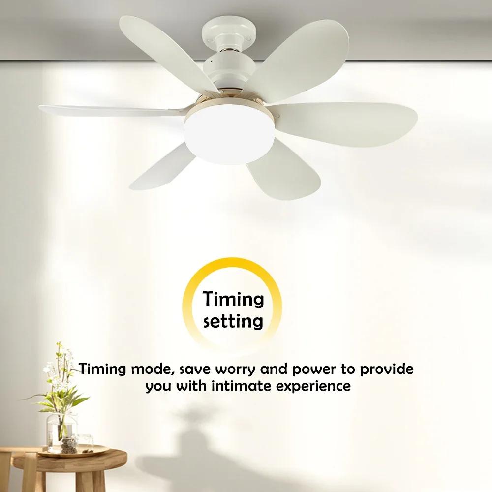 E26 E27 Base Home-use LED Ceiling Fan Light Wireless Remote Smart Fan Light 42cm 52cm Ceiling Fan for Room Office Study Kitchen