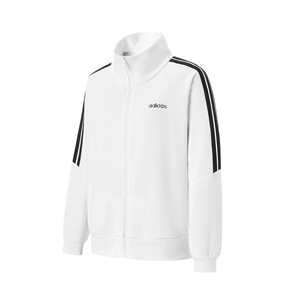 Adidas Fashionable Comfortable Stand Collar Striped Zip Jacket Women jackets KU5363 M