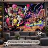 Wall Hanging Tapestry Custom NameSplatoon Pattern Personalized Printed Fabric Wall Decor