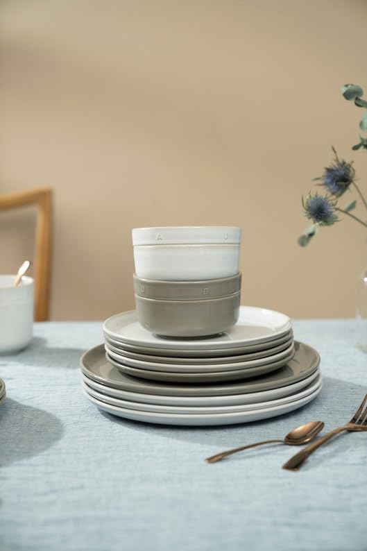 Staub Boussole Line Ceramic Made In Medium Japanese Boussole Line Ceramic Plate Plate, 22cm, Off-White, Portugal, Plate, Microwave-Safe [Official