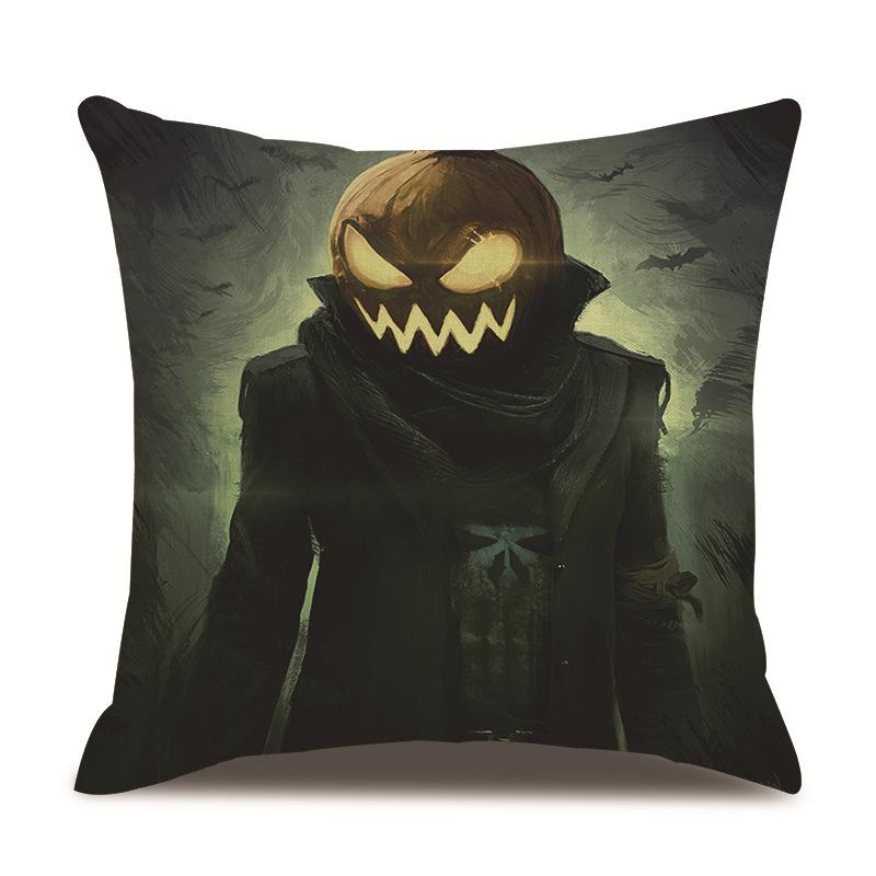 Halloweenský lněný povlak na polštář Tištěný povlak na polštář