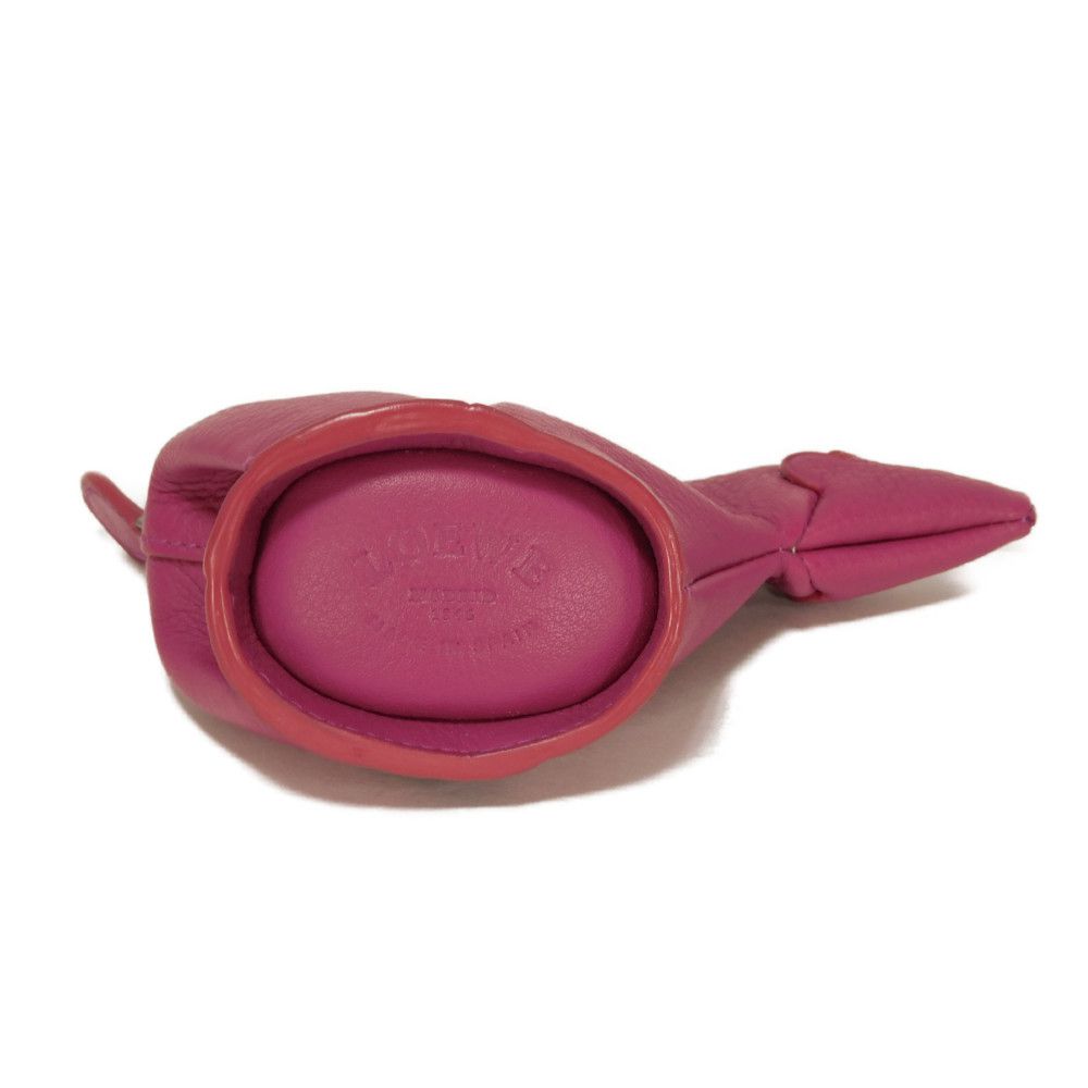 Used 12695 Bear Coin Purse 199.79.G74 7943 Animal Grain Calfskin Pink Unused Anagram Embossed Fuchsia Unisex from Japan