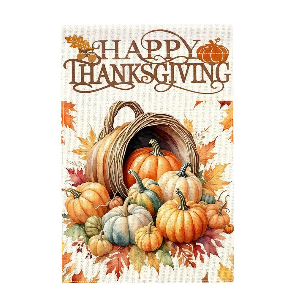 Harvest ThanksgivingGarden Flag 12x18 Inch Double Sided for Courtyard Outdoor Welcome Flag Decoration (Excluding Flagpole)