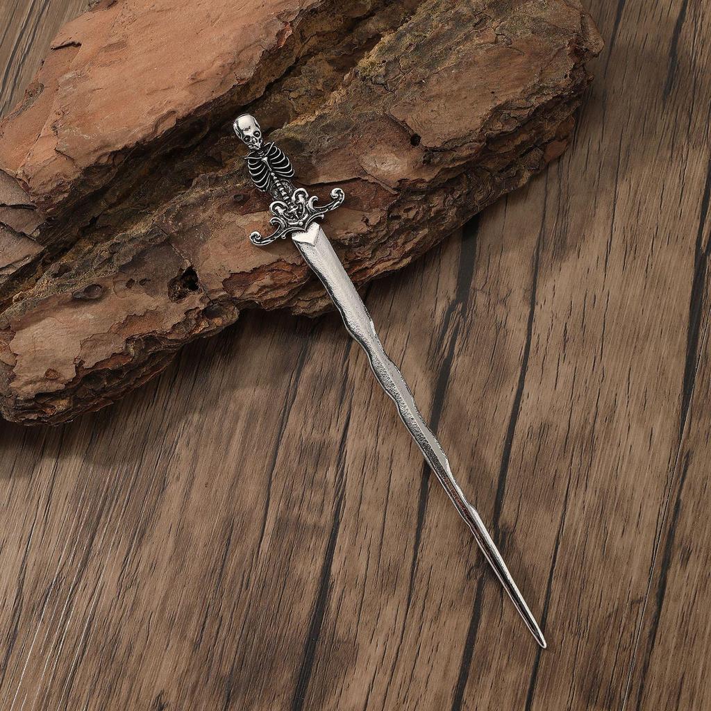 Vintage Gothic Skull Sword Hairpin - Norwegian Style Party Accessory