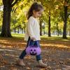 Halloween Party Decoration Pumpkin Candy Bag for Kids, Reusable Non-Woven Trick or Treat Bucket, Bucket Face Snack Holder Basket with Handle