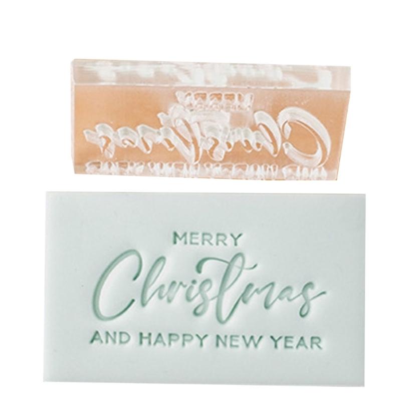 Christmas Cookie Molds English Blessing Pattern Fondant Moulds Acrylic Texture Dropshipping