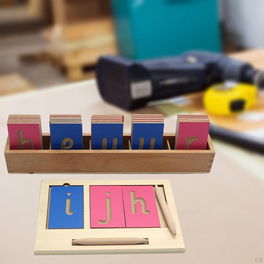0-10 Number & ABC Letter Tracing Board Wooden and Counting Aid Montessori Toys for