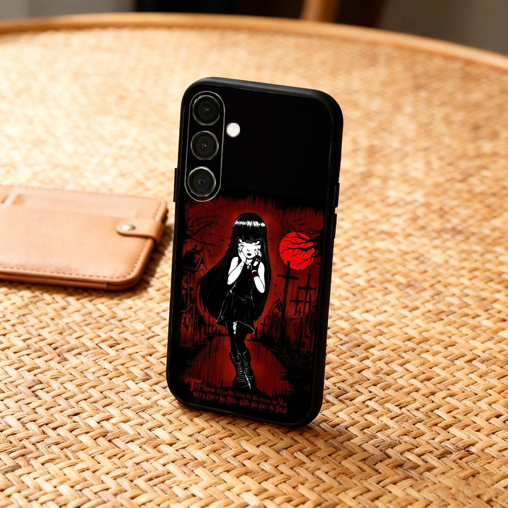 Cat E-Emily The Strange  Phone Case For Samsung  A73,A21s,A22,A31,A32,A52,A53,A71,A80,Soft Black Shell