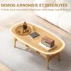 Coffee Table, Two-Tier, Open Lower Shelf, Rubberwood Legs, Natural Wood