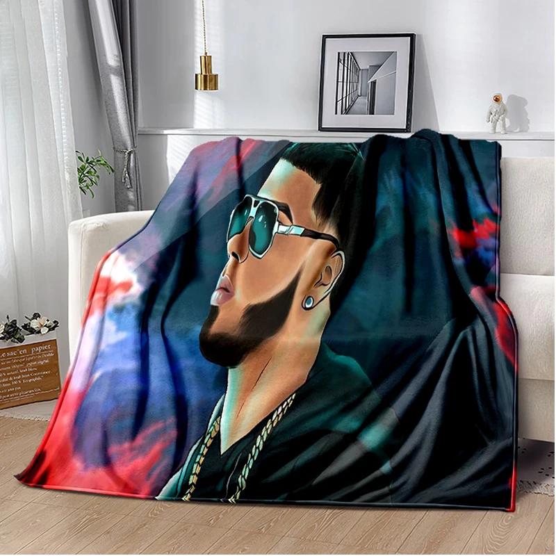 Anuel AA Rapper Hip Hop Singer Blanket Sofa Office Hiking Picnic Super Soft Quilt Fashion Flannel Throws Blanket Birthday Gift