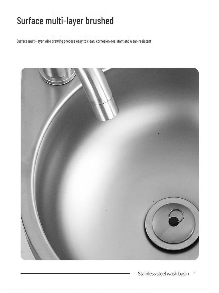 304 Stainless Steel Wall-Mounted Hand Wash Basin for Small Apartments
