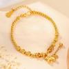 Women's Gold-Plated Coin & Bead Coil Bracelet - Niche Luxury Jewelry