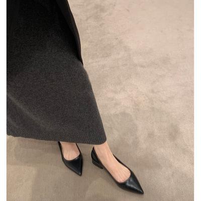 ~ Miss Liz~ Elegant Little Pointed Head One-word Bow Back Empty Stiletto High Heels Women