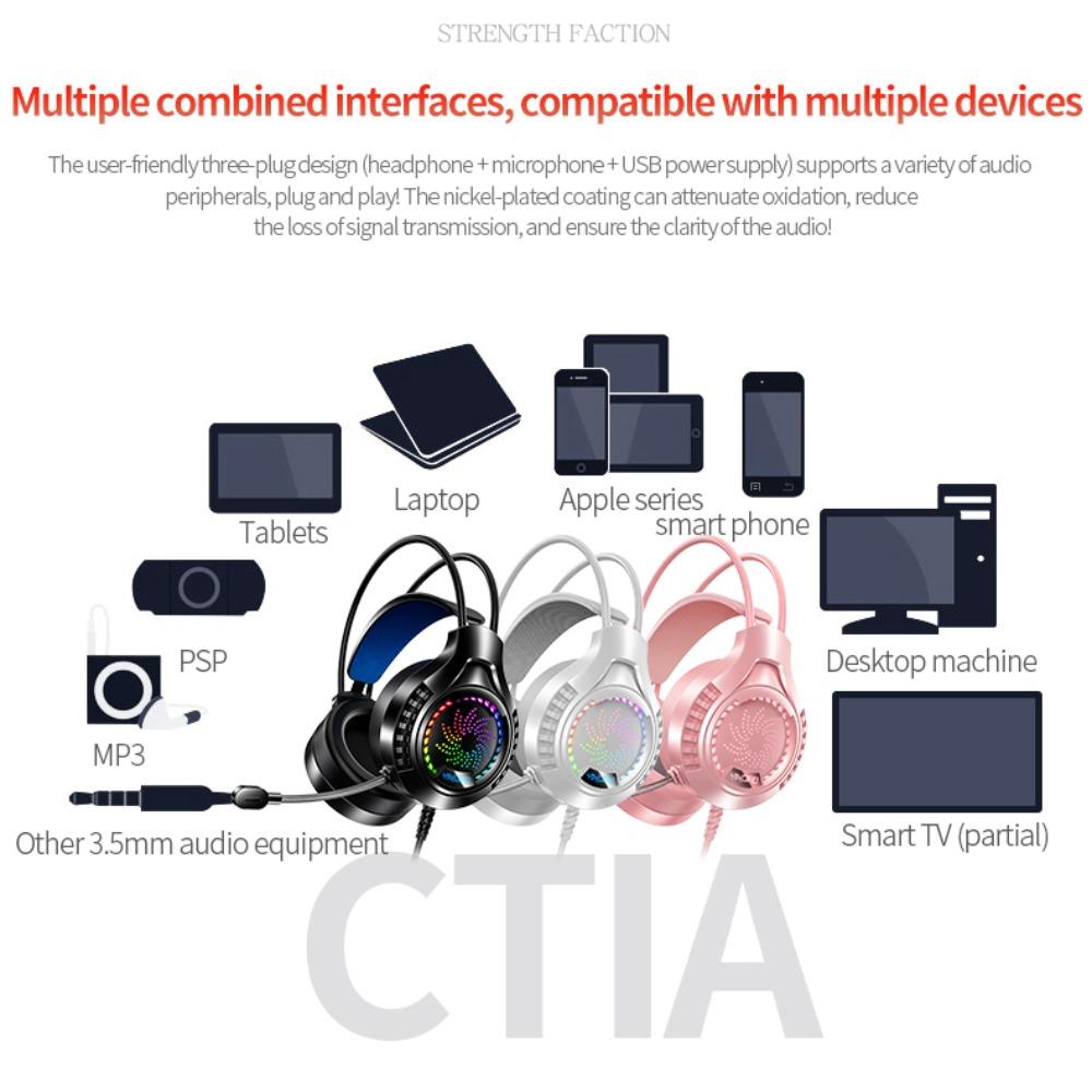 Large Ear Cups Wired Gaming Earphones for Computer/Pc/Gamer/Mobile Phone/Laptop