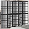 Vidaxl Room Divider, 5-Panel, Black, Solid Paulownia Wood