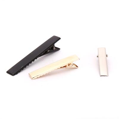 100Pcs Black Hairclips Single Prong Alligator Hairpin Blank Setting Hair Clips