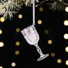 Shiny Simulated Glass Charms Faux Crystal Christmas Ornaments, Clear Acrylic Reindeer/Bell/Wreath/Wine Winter Hanging Tree Decorations Wonderland