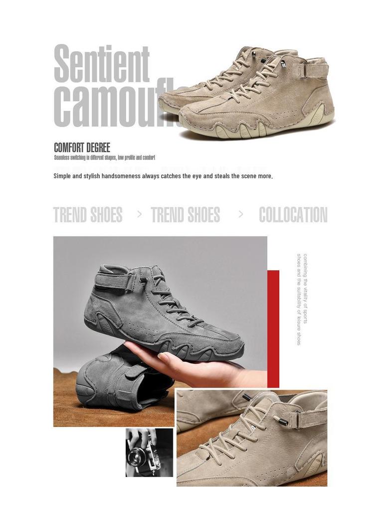 Men's High-Top Casual Winter Boots - Plush Velvet Lined Martin Shoes