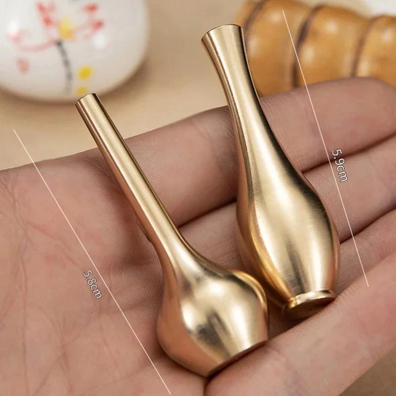 1pc Mini Pure Copper Vase Gold Home Decor Living Room Decoration Antique Vase Tall Vase Unique Flower Vase Nordic Vase