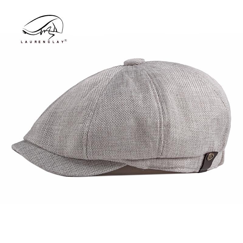 Men's Octagonal Beret: Spring/Summer Linen-Like Duckbill Cap, Retro Casual Unisex Hat