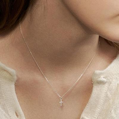 Hei [sv925] Cubic Cross Necklace