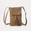Straw Beach Bag Women Holiday Mobile Phe Shouder Bag Summer Tassel Mini Crossbody Bag for Lady Gril Travel Bohemian Style Sac