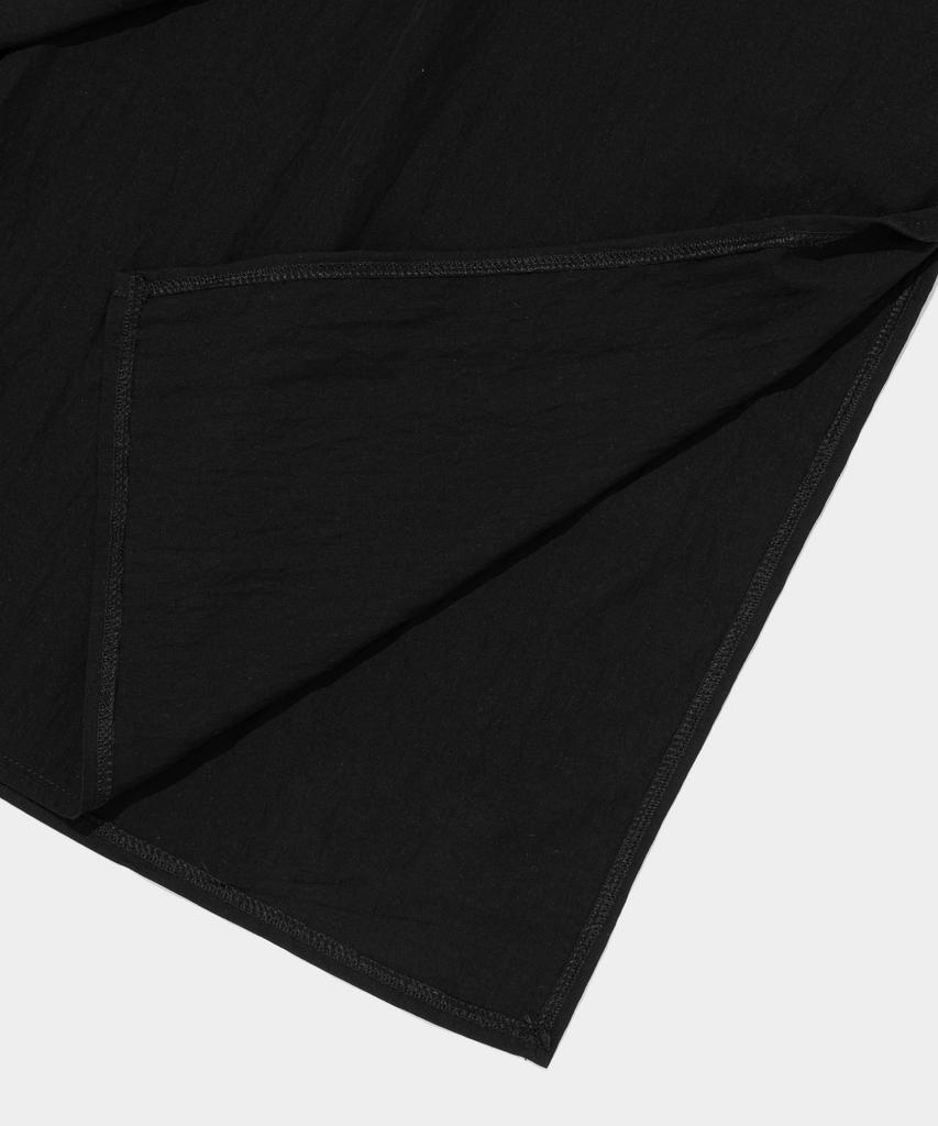 Road Road Wrap Nylon Long Skirt (Black)