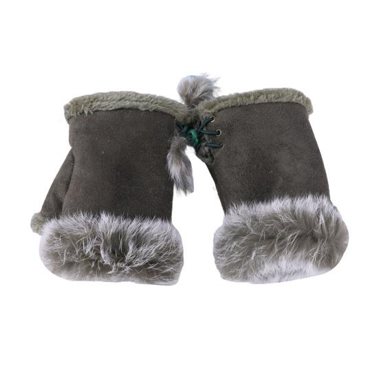 

Жіночі рукавички без пальців Зимові замшеві рукавички зі штучного хутра Теплі пухнасті рукавички-мітенки з половиною пальця для жінок, дівчат, підлітків Для письма, друку