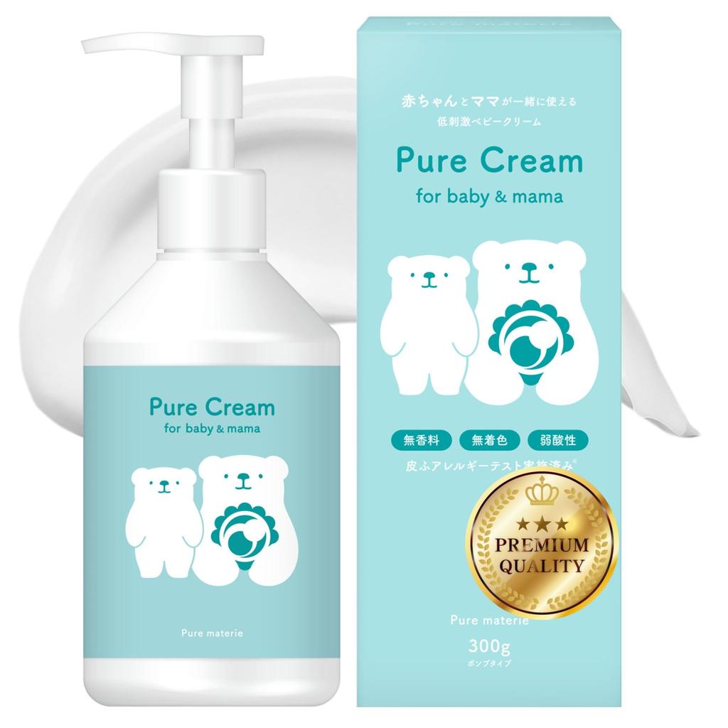 Pure Materia Baby Cream Large Capacity 300g Pump Body Cream Ceramide Amino Acid Cream Moisturizing Face Body Sensitive Skin Dry Skin Kids Newborn Baby
