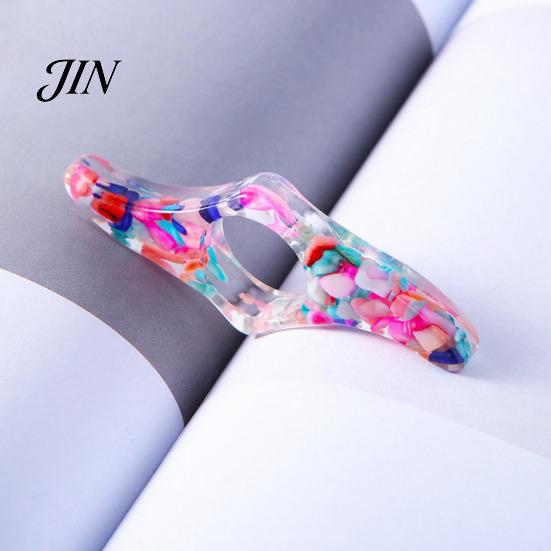 Book Reading Helper Thumb Page Holder for Reading, Glitter Stone Piece Turner Clip Ring Holder, Opener Bookmark Students Lovers Aid Tool