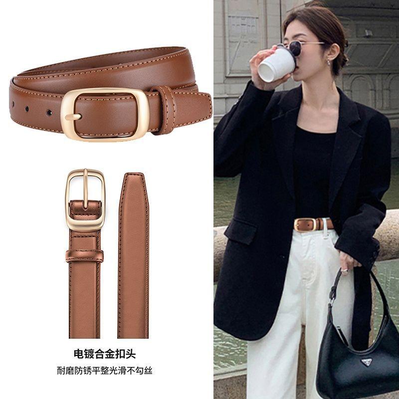 Stylish Vintage Womens Belt For Summer 2024 With Durable Two Layer Leather Design