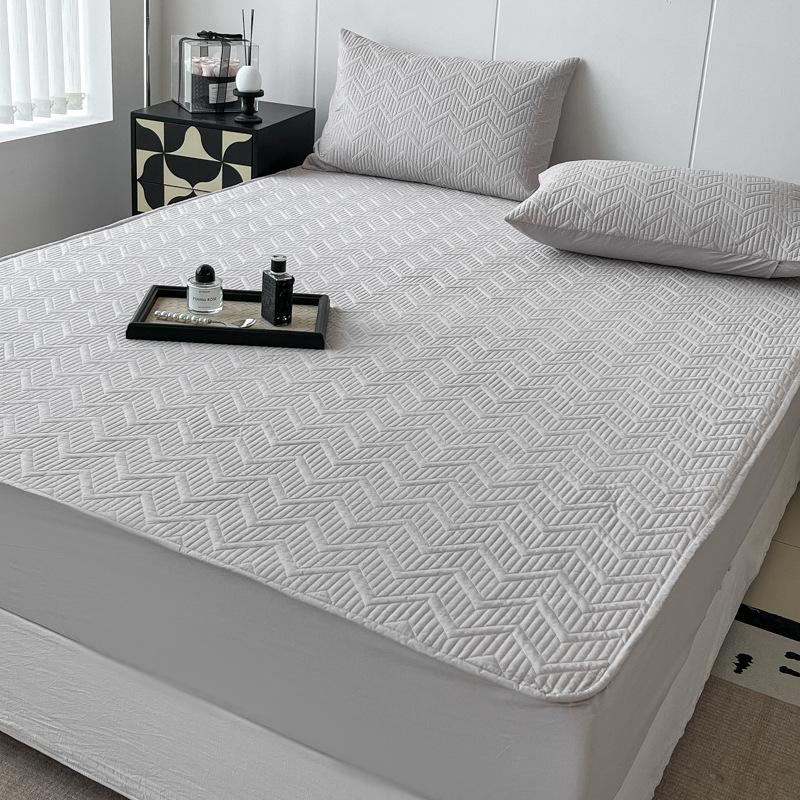 Washed Cotton Quilted Quilted Cotton Single Mattress Thickened Simmons Mattress Protective Cover Household Non-Slip, Dirt-Proof And Dust-Proof Cover 120 * 200cm Single Sheet