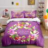 Floral Scripture Art for Inspiration Kid's and Adults' Bedroom Decor, Exquisite Three-piece Bedding Set Gift
