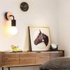 E27 Wooden Wall Lamp Holder Vintage Indoor Home Lighting Decor for Bedroom Dining Table Fixtures for Living Room
