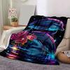 1pc Dolphin Printing Lightweight Flannel Blanket, Comfortable and Warm Blanket, for Camping Sofa Bed and Couch Office, Gift