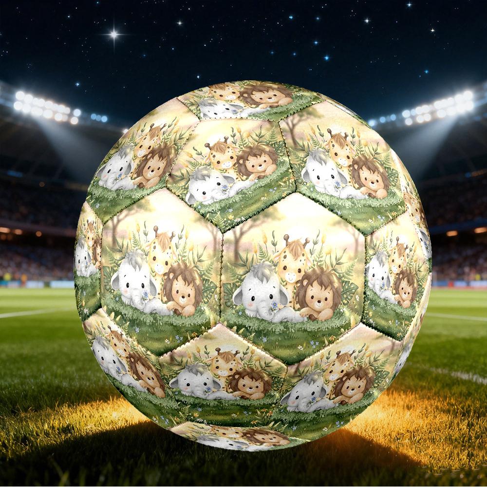 1pc Safari Friends Size 5 Soccer Ball Professional Match Training Football Indoor &Outdoor Sports Ball Training Ball Lightweight Durable Y9