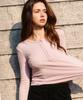 ERER Henley Neck Soft T-Shirt Light Pink