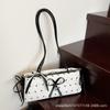 Sweet Foreign Style Bow Underarm Bag Women's 2025 New French Niche Baguette Bag Versatile Shoulder Commuter Bag