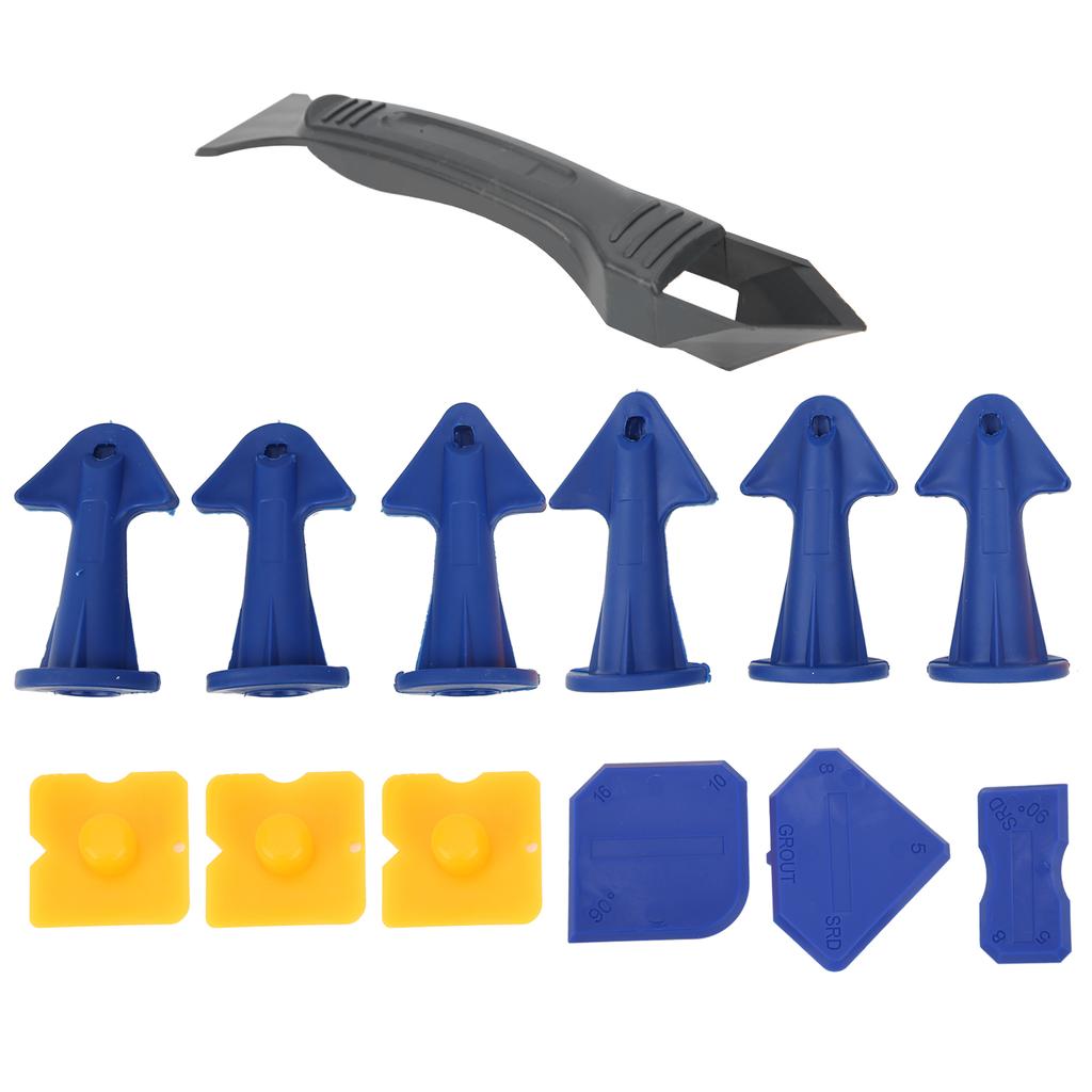13Pcs Caulking Finisher Tools Plastic Scraper Spatula Silicone Nozzles Glue Removing Tools