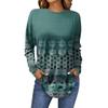 Women's Fashion Loose Round Neck  Printed Long Sleeve T-Shirt Pullover Top