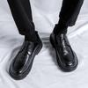 2025 Herrenschuhe mit großem Kopf, beliebte Business-Herrenschuhe, britischer Stil, breite Füße, Plateau-Freizeitschuhe 91833-R schwarz